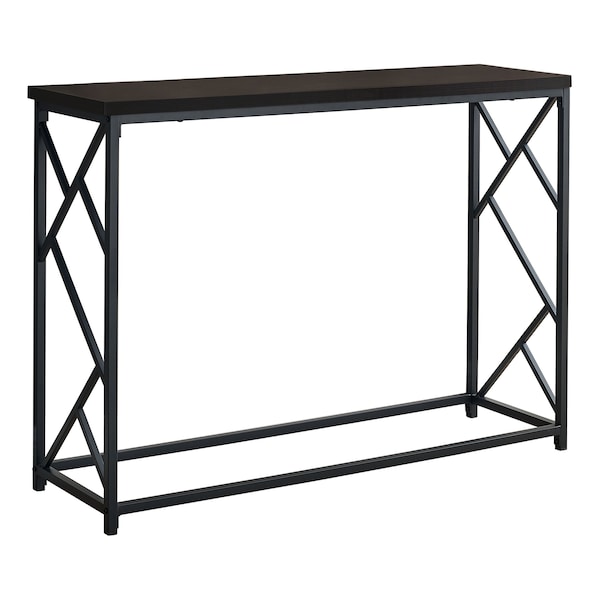 Monarch Specialties Accent Table - 44"L / Espresso / Black Metal Hall Console I 3534 - main